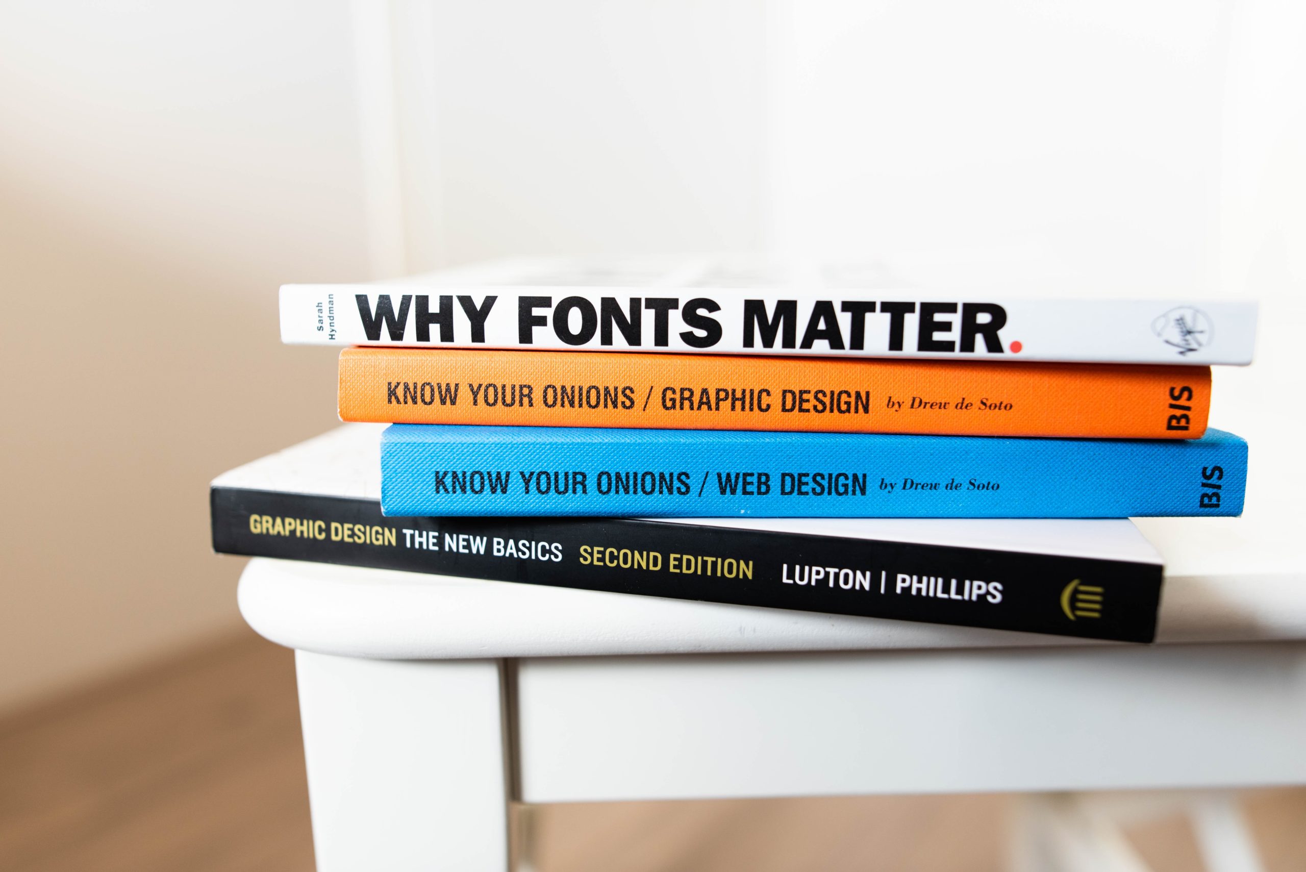 Stack of Graphic Design and Typography Books