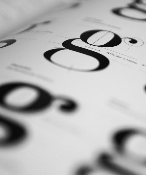 Close Up of Typography Book, Showing a Lowercase Letter G