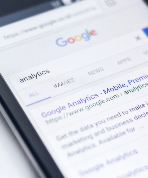 Google Analytics Search Results on Screen