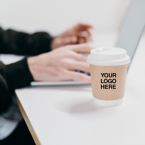 Promotional Item Coffee Cup with Your Logo Here Printed On It