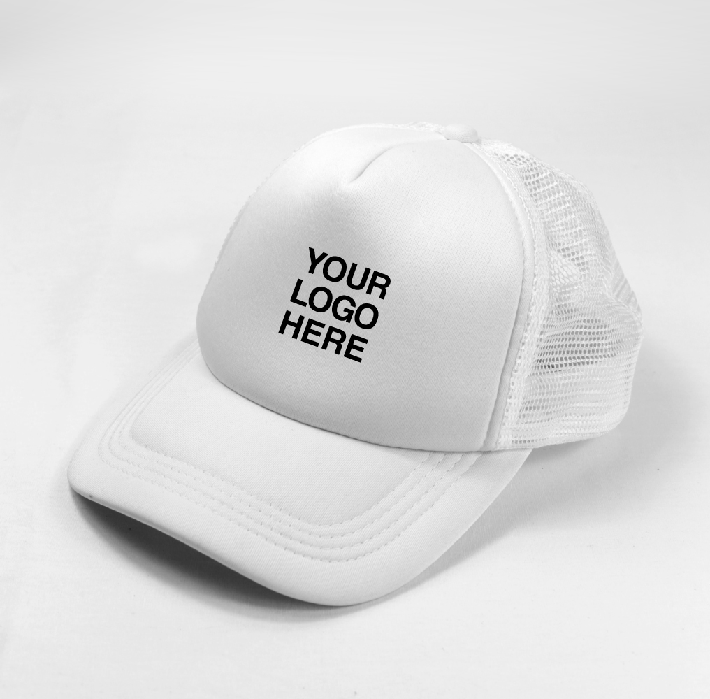 Promotional Item White Hat with Your Logo Here Printed On It