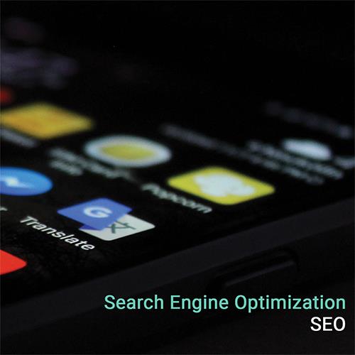 Close up of Smartphone Screen with Text Saying, "Search Engine Optimization, SEO"