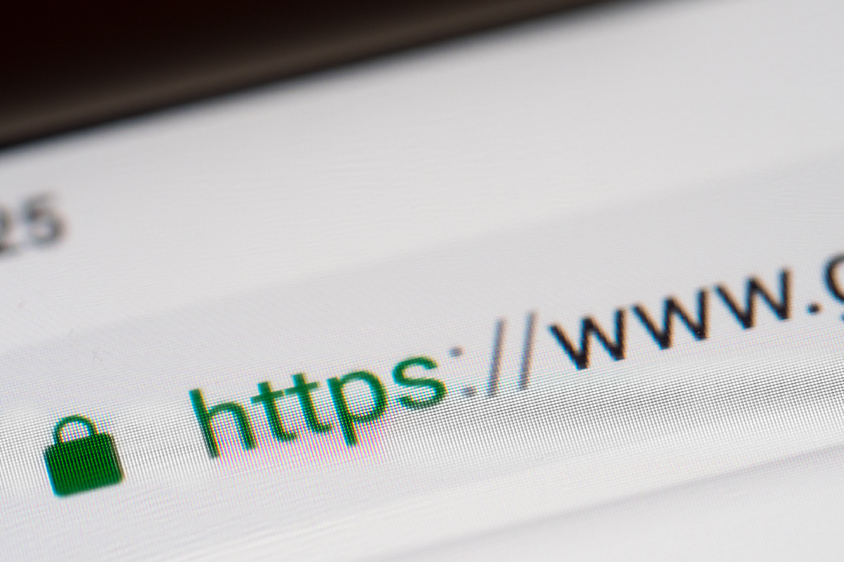 Website Address Bar with HTTPS Indicator for SSL Certificate