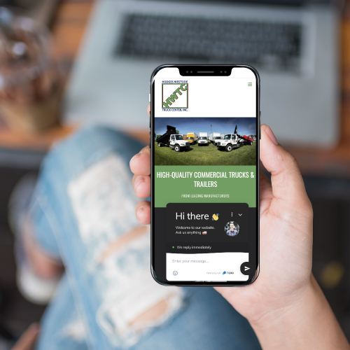 Hodges Westside Truck Center Website on Smartphone Screen
