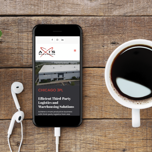 Axis Warehouse Website on Smartphone Screen