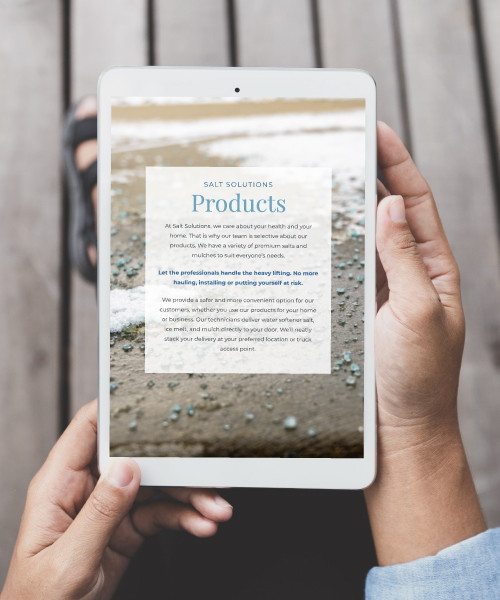 Salt Solutions Website on Tablet Screen