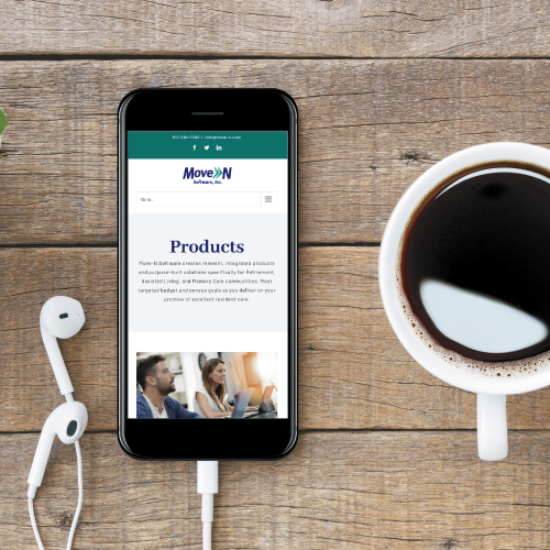 Move-N Software Website on Smartphone Screen