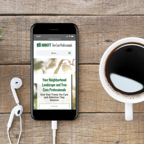 Abbott Tree Care Website on Mobile Screen