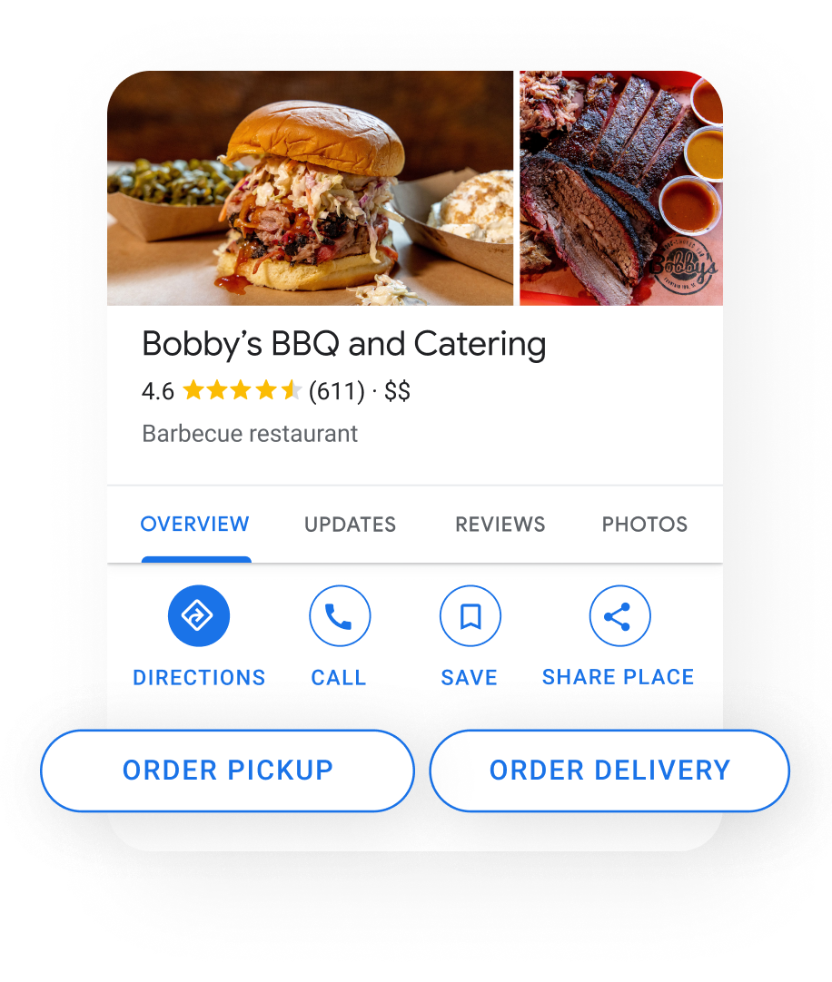 Example Google Business Profile Ordering