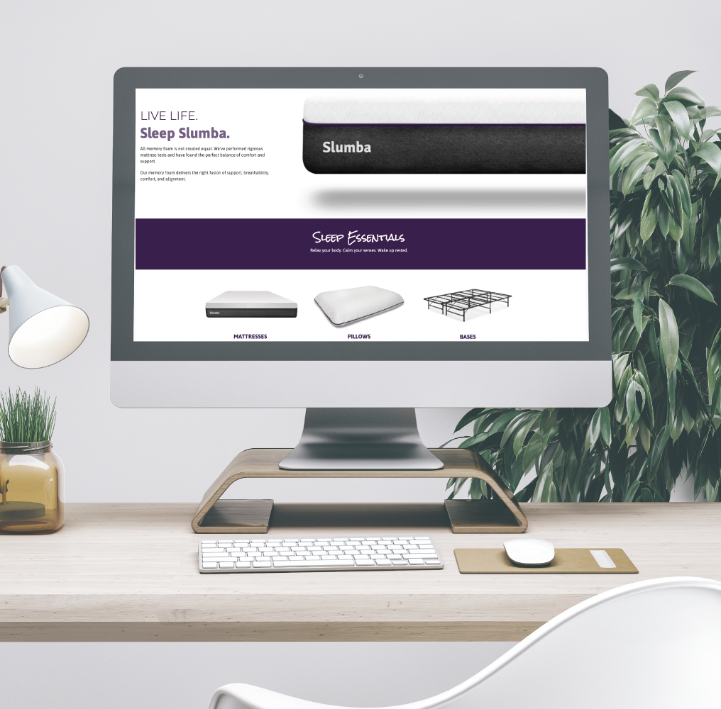 Slumba Website on Desktop Screen