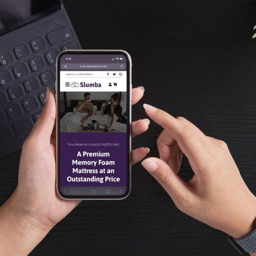 Slumba Website on Mobile Screen