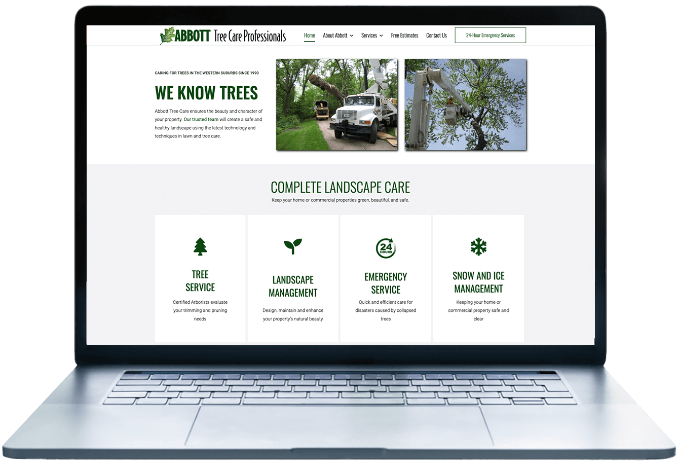 Abbott Tree Care website