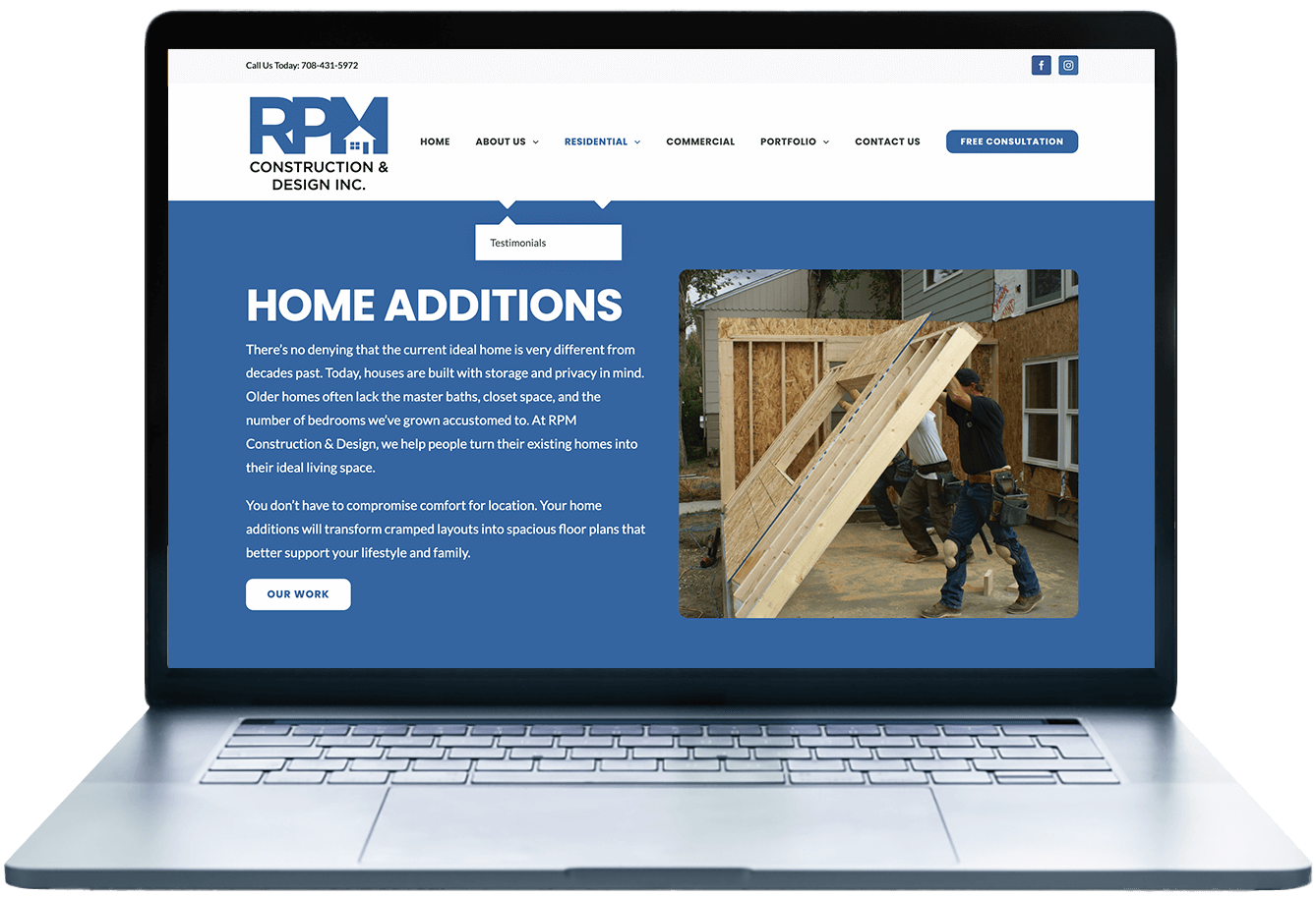 RPM Construction & Design website